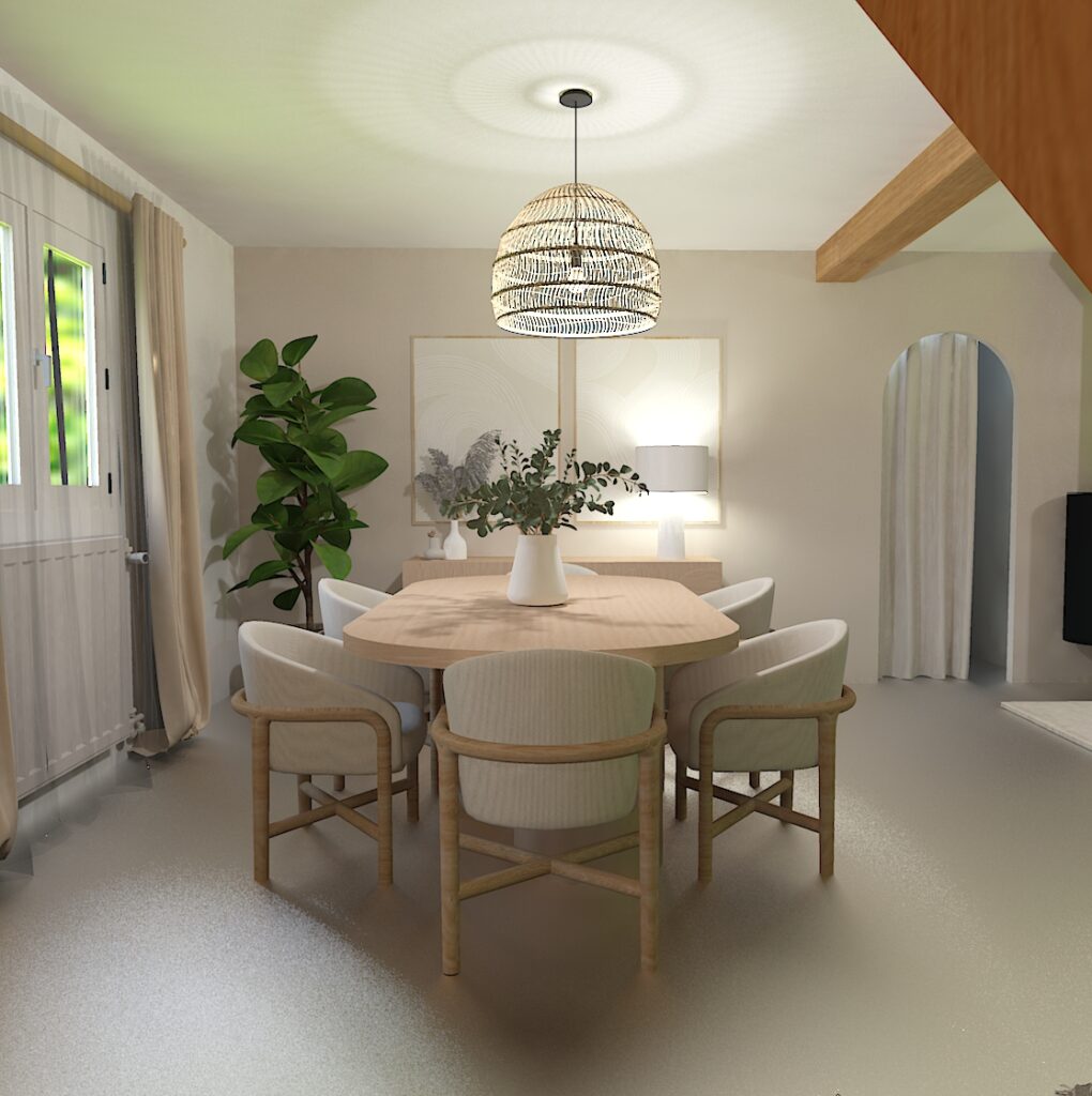 Salle à manger - table et chaises - Projet Projection 3D ABL Intérieur à Cholet