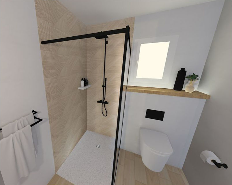 Rénovation de salle de bain contemporaine à Berchères-la-Maingot – ABL Intérieur, décoratrice d'intérieur.